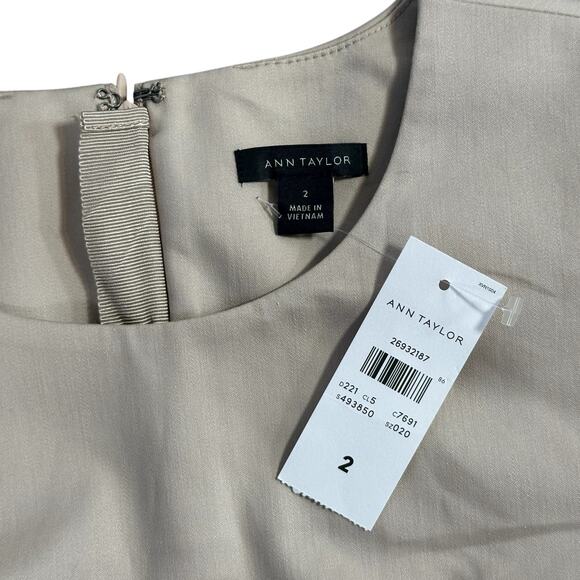 Ann Taylor Women's Sleeveless Khaki Sheath Dress Size 2 - Picture 5 of 6